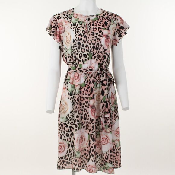 Quiz Trendy Plus Size Mixed-Print Fit & Flare Dress - Picture 2 of 5